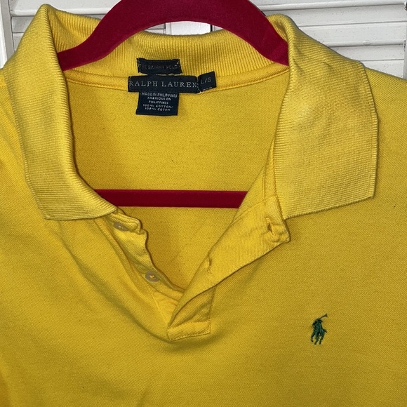 Ralph Lauren skinny polo lemon yellow and green - Picture 2 of 2